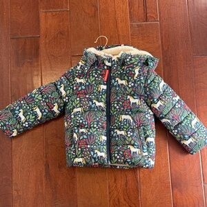 Mini Biden Unicorn Print Puffer Jacket 3-4 years. New condition